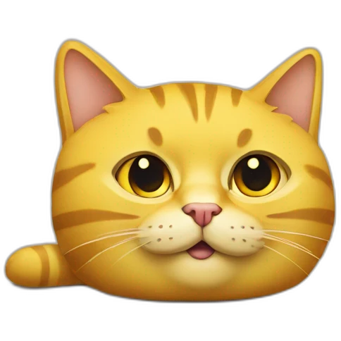 Oreiller jaune avec un chat dessus emoji