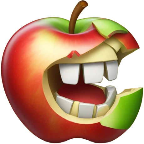Apple tech logo being bit emoji