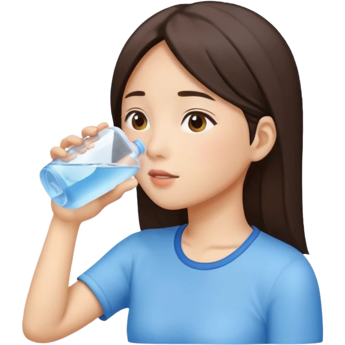 Minji drinking water side view emoji