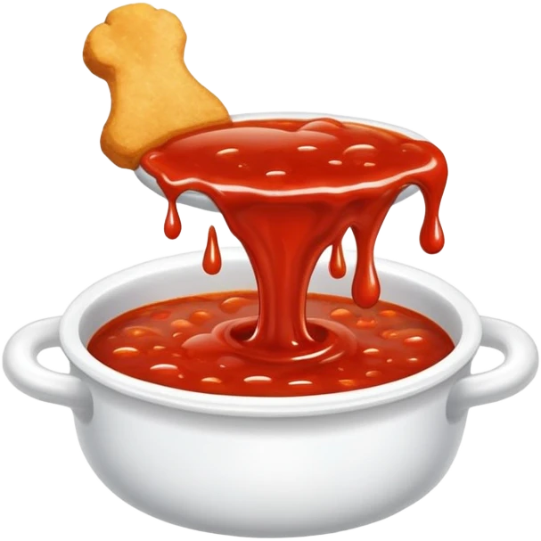 Dripping seasoned nuggets spicy red sauce steamy emoji