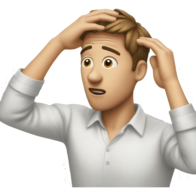 Man shocked hand on his head emoji