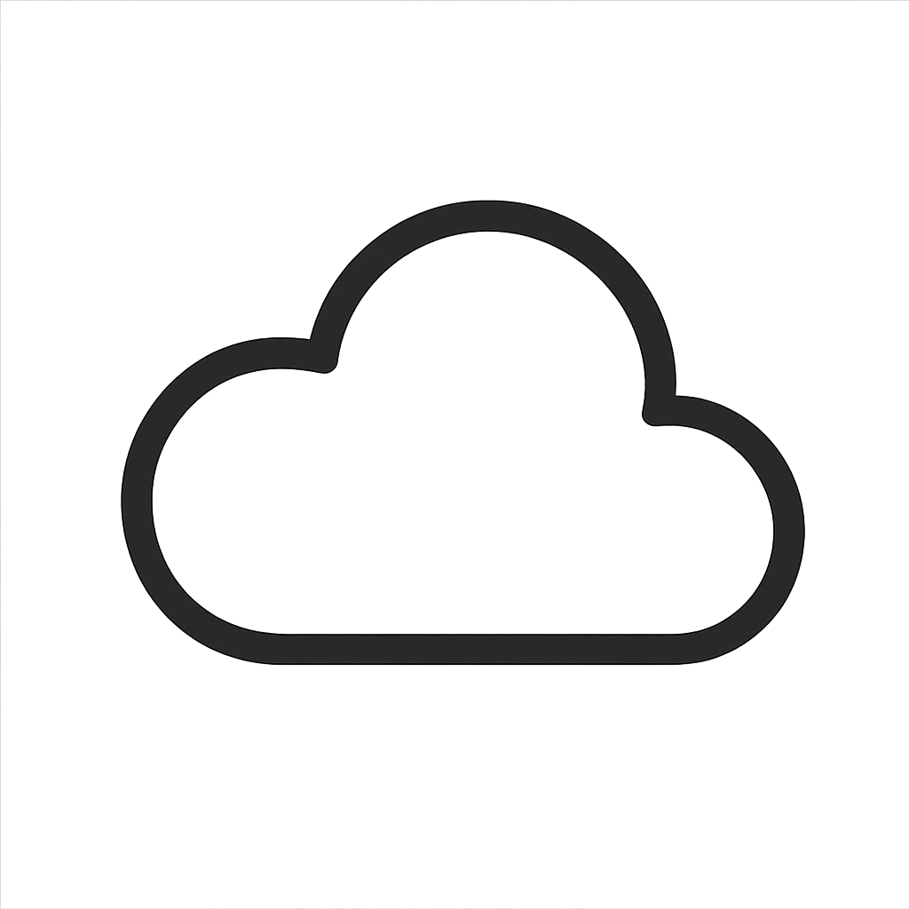 A minimalist cloud icon with simple shapes emoji