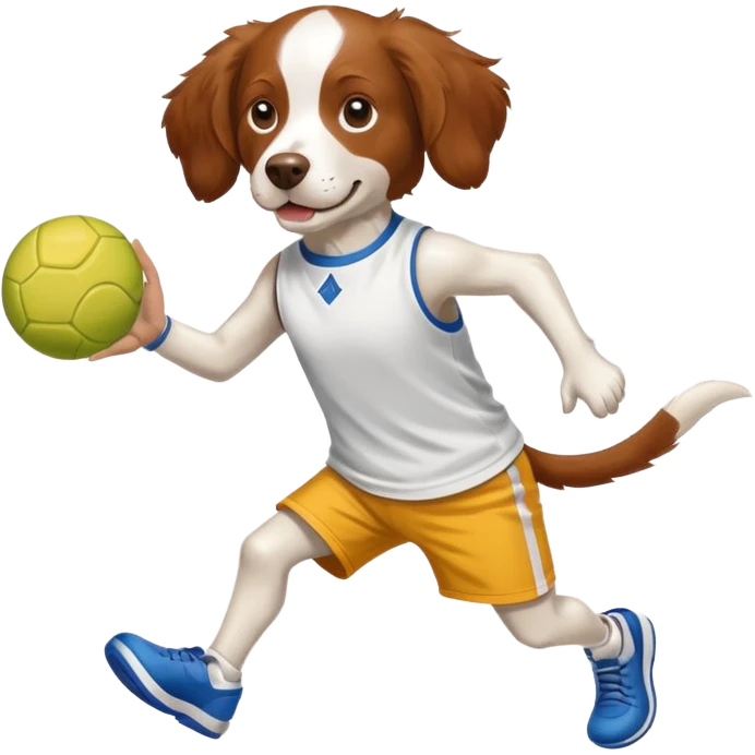 Brittany spaniel with pickkeball emoji
