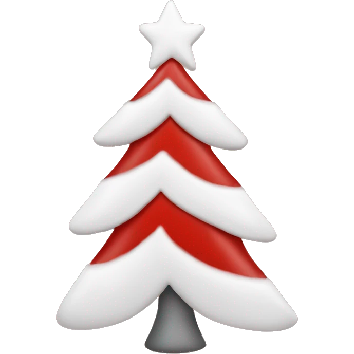 Red and white Christmas tree emoji