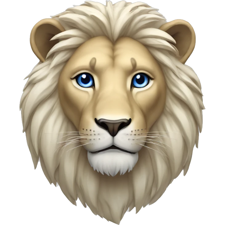 Lion blanc qui fâche yeux bleues  emoji