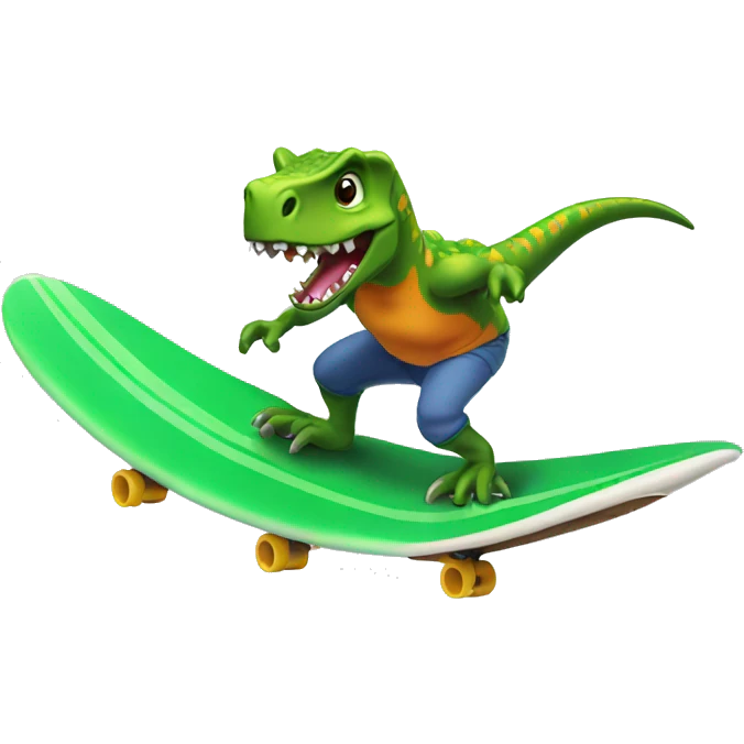 Dino surf boarding  emoji