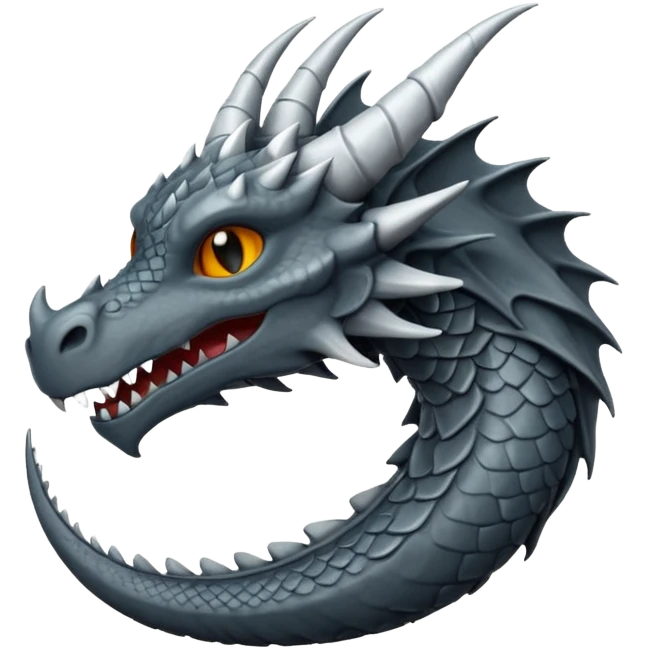 iOS style emoji, minimal dragon fang, dark fantasy object emoji