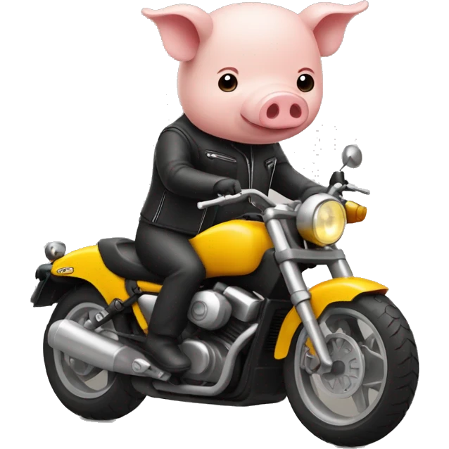 Cochon sur une moto emoji