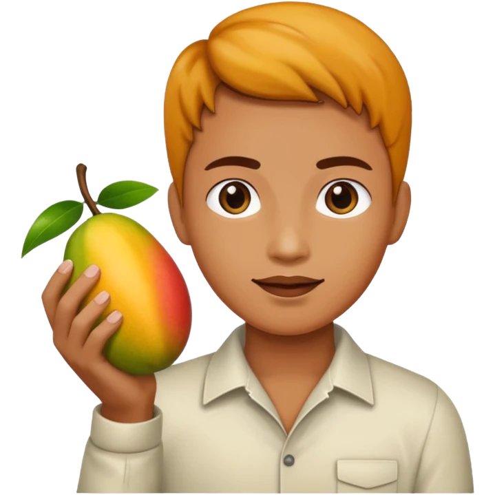 mango in white hand, android emoji style emoji