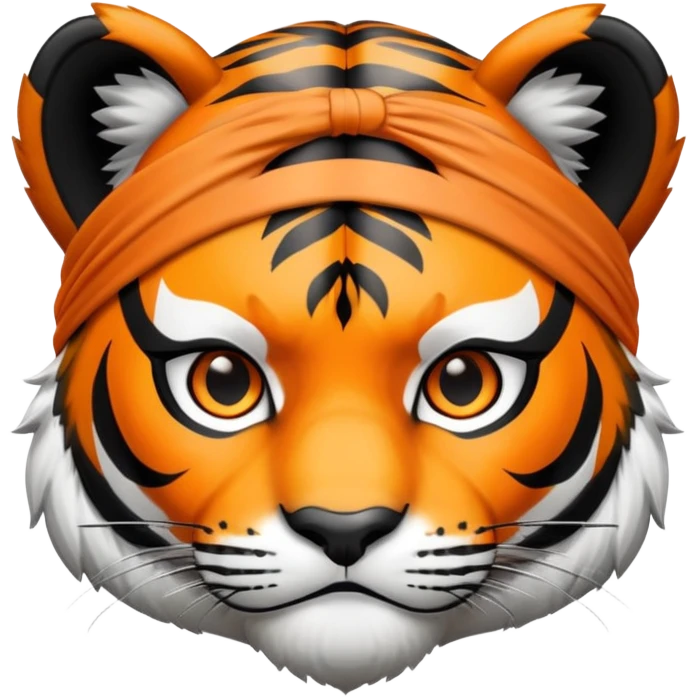 Tiger ninja with headband emoji