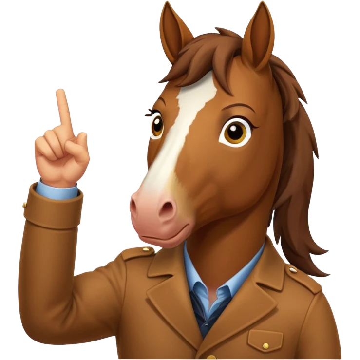 Horse flipping the bird emoji