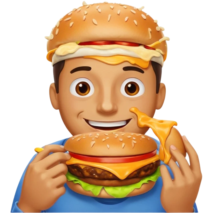 Màn eating burger emoji
