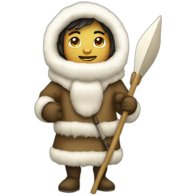 Eskimo with spear emoji