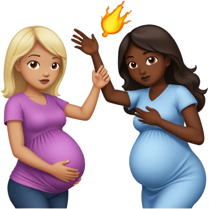 girl hitting pregnant mak emoji