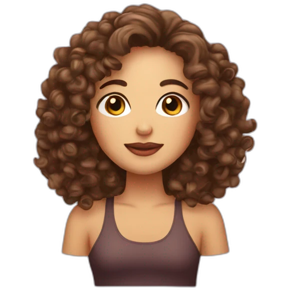 curly brunette hair empanada with long lashes  emoji