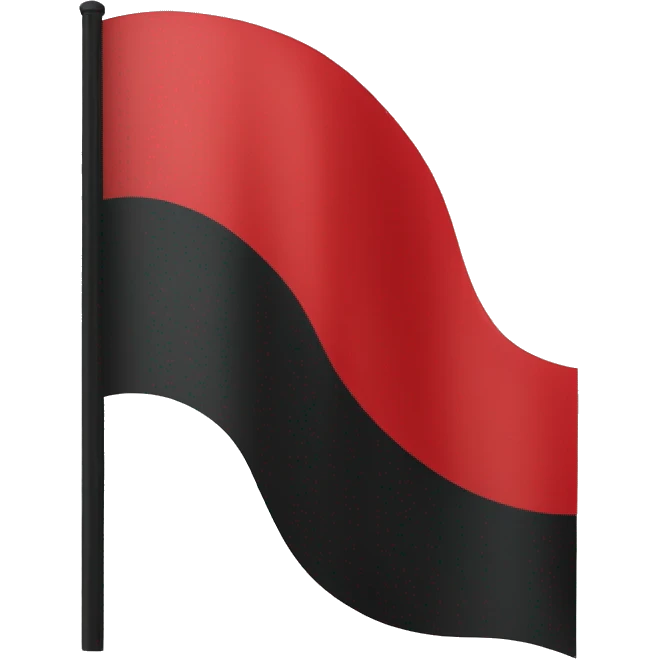 Flag with red upper half and black lower half emoji