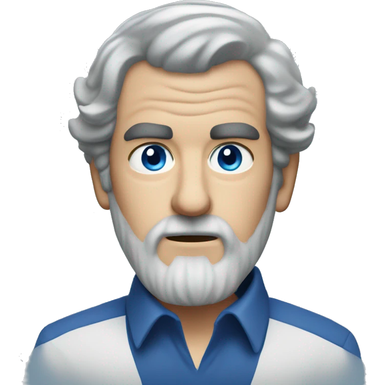 stanley kubrick grey hair long beard blue eye short hair head emoji