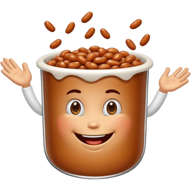 Make flying baked bean faces emoji