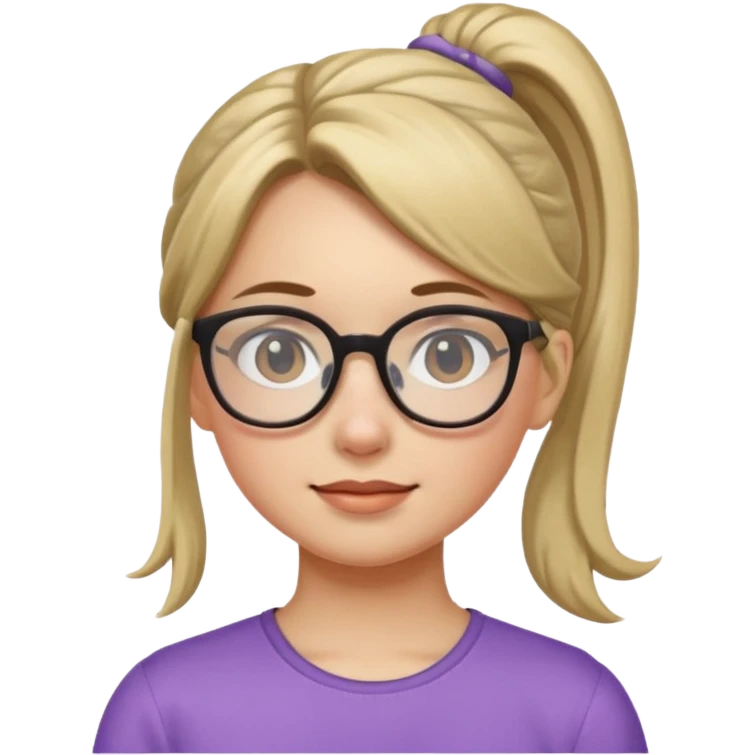 Ponytail Girl with Glasses emoji