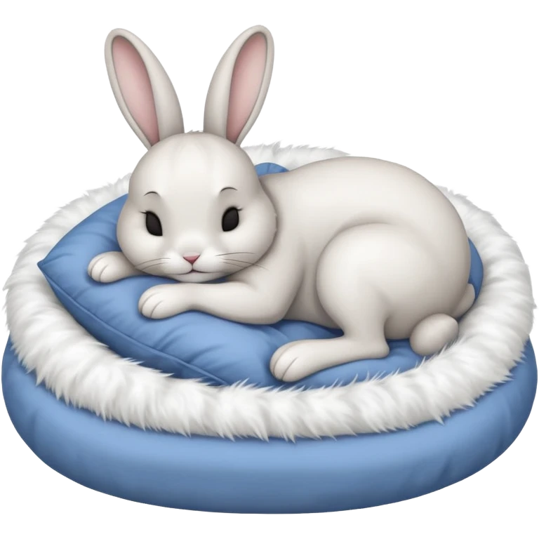 cartoon rabbit sleeping soundly in a bed emoji