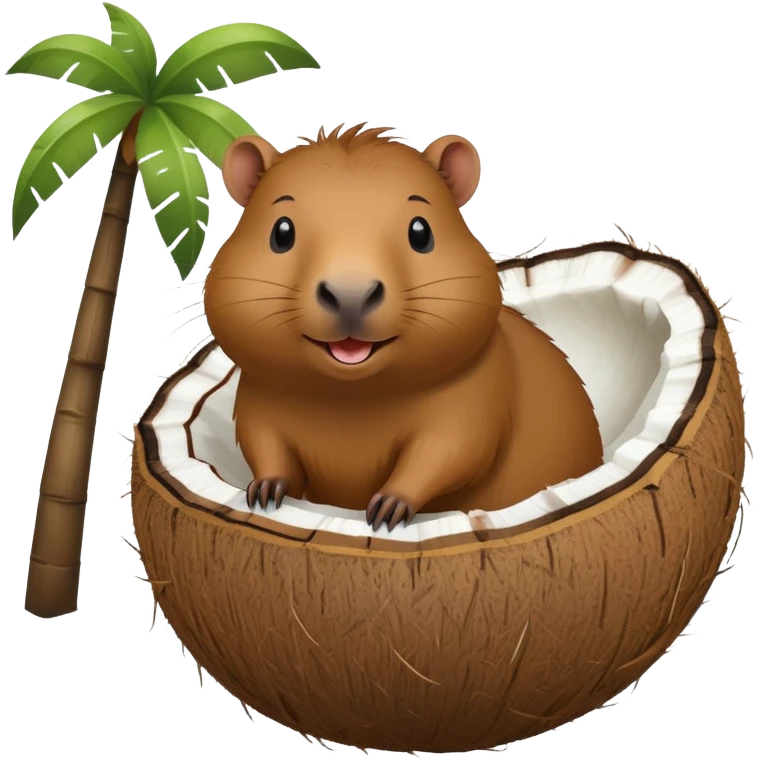 Capybara in a coconut  emoji