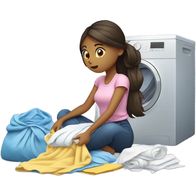  girl folding laundry emoji