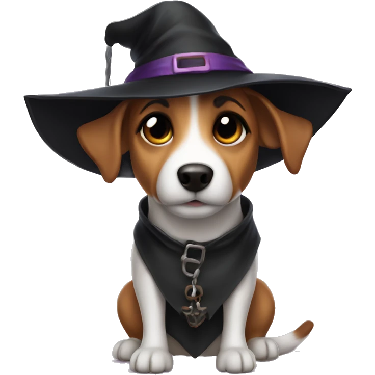 girl witch jack russell  emoji