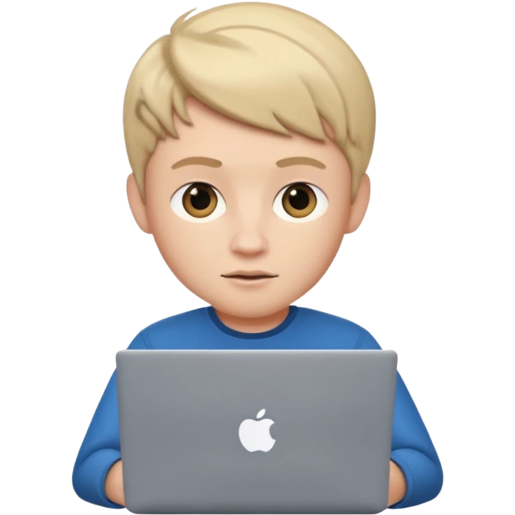 memoji boy iphone characters memoji with Laptop and a transparent background emoji