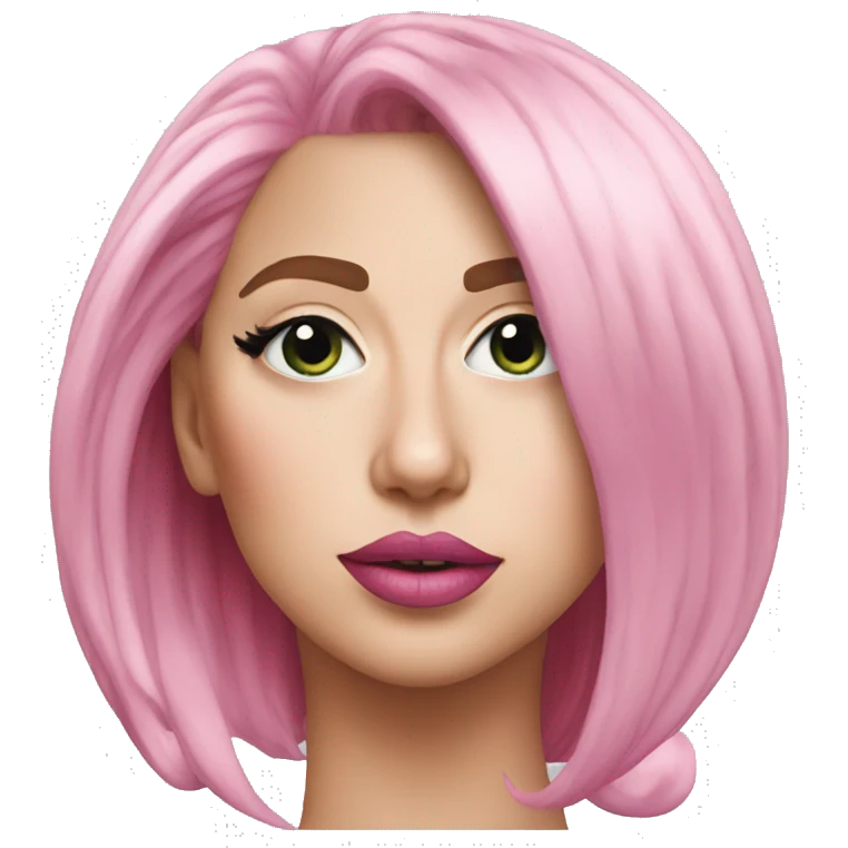 lady gaga pink hair pink lipstick  emoji