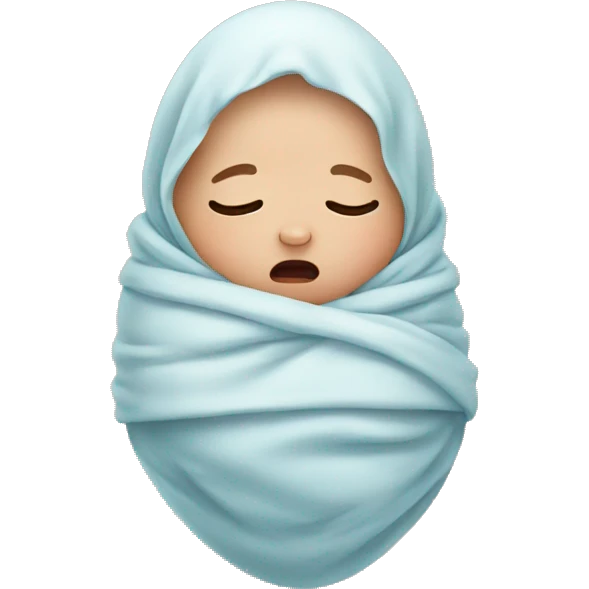 Swaddled crying baby emoji