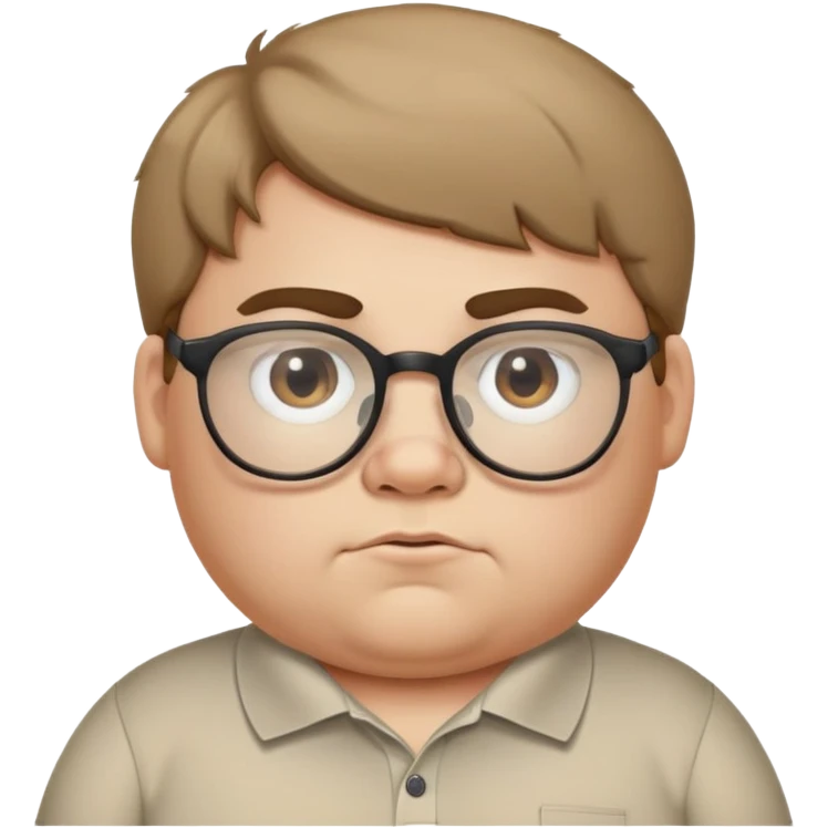 A fat ugly boy that wears glasses, he has dark blond hair, he wears polo shirt and he stinks  emoji