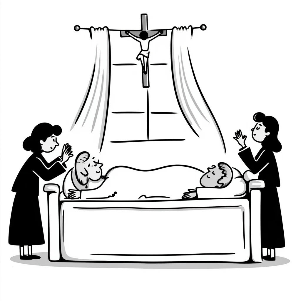simple, respectful drawing representing the death of a pope emoji