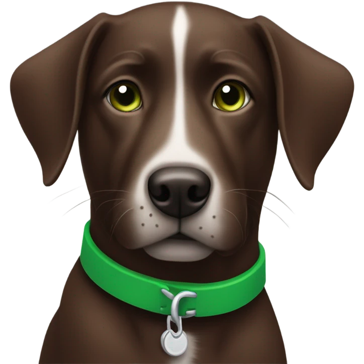 Chocolate lad with green collar and grey on muzzel emoji