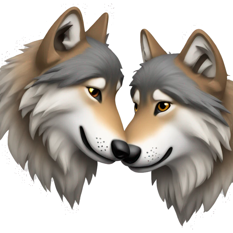 Wolves kissing  emoji