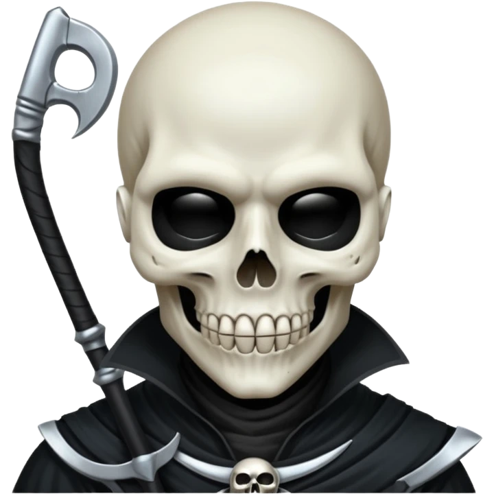 Silver skull death gothic With a scythe  emoji