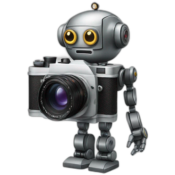 robot holding a 35mm film camera emoji