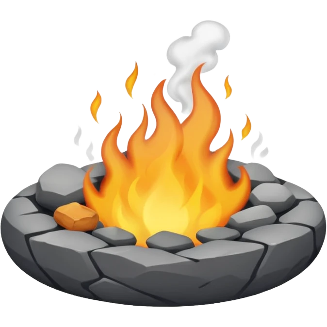 hot rocks steaming emoji