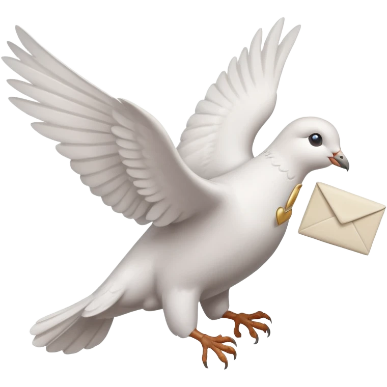 a dove flies with a letter in its paws emoji
