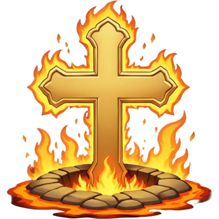 Cross standing in hell untouched  emoji