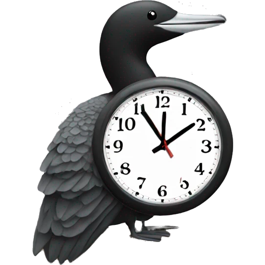 Loon watching clock emoji