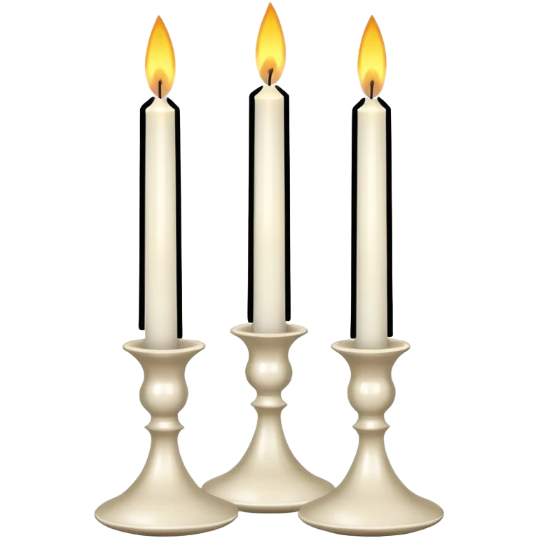 Shabbat two white candles in candlesticks emoji