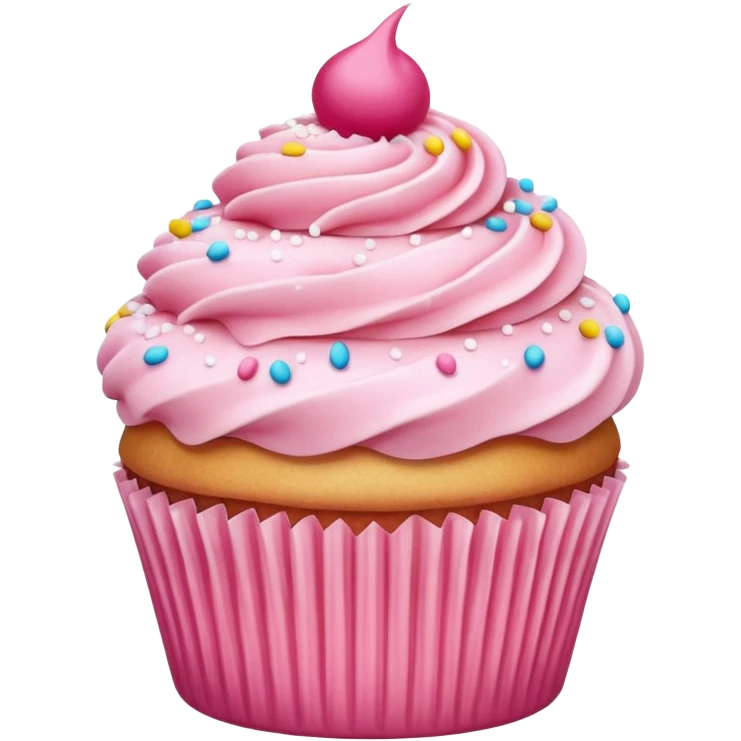 Cupcake with pink icing emoji