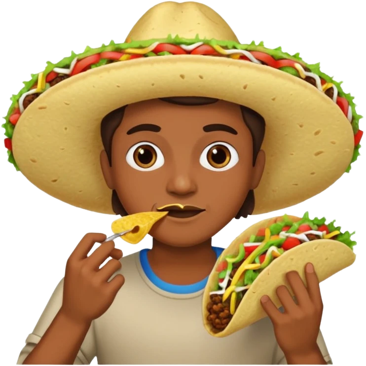 Mexican eating tacos  emoji