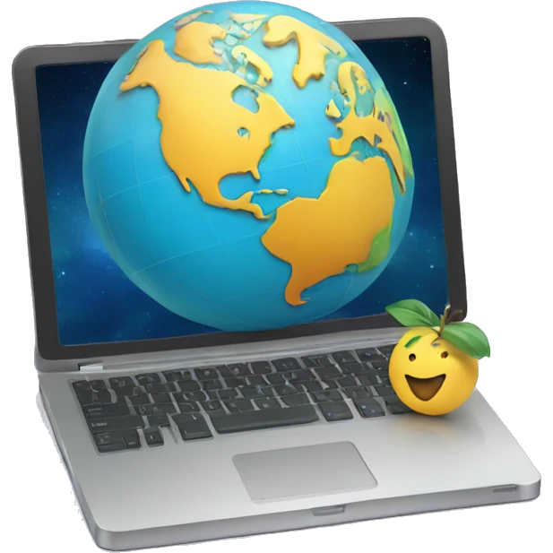 globe and laptop emoji