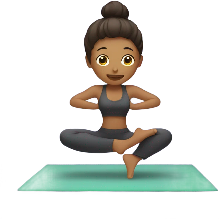 Doing Yoga on the yogamatt emoji