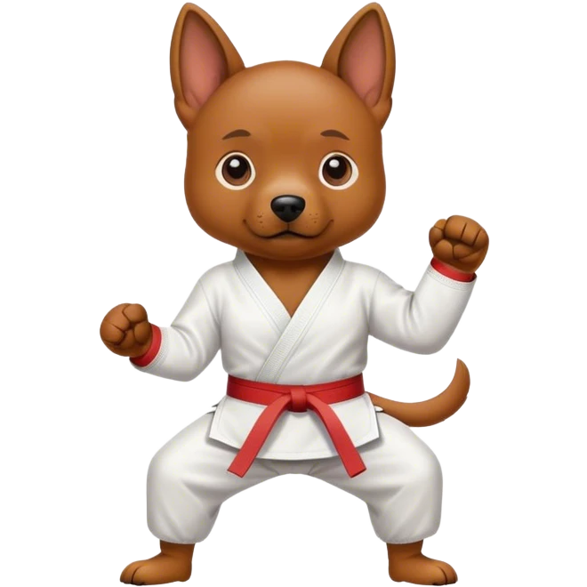 Dog doing tae kwon do emoji