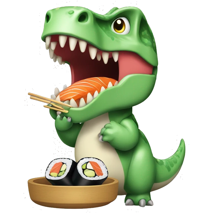 Dinosauro che mangia sushi emoji