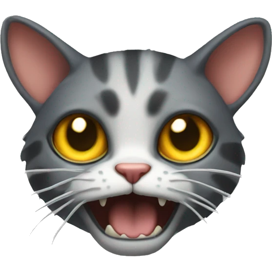 Cat with 8 legs and fangs emoji