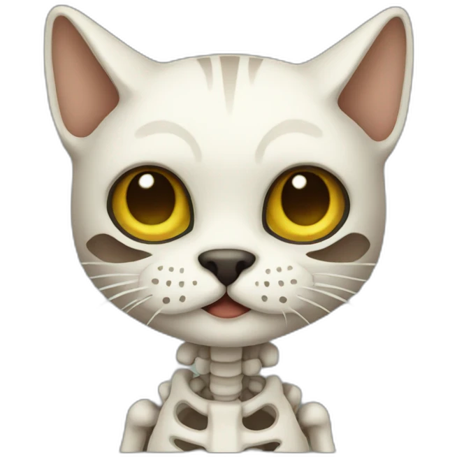 Skeleton cat emoji