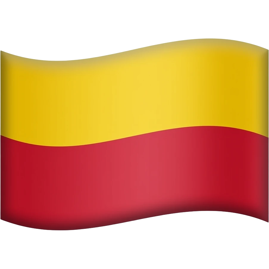 A majestic flag with yellow colour on top and red colour at the bottom emoji